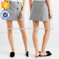 New Fashion Wollmischung Tweed Wrap Mini täglichen Rock DEM / DOM Herstellung Großhandel Mode Frauen Bekleidung (TA5153S)